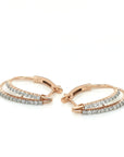 Stylish Hoop Earrings In 18k Rose Gold.