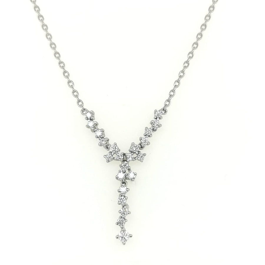 Cluster Diamond Pendant Crafted In 18k White Gold