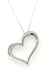 Diamond Heart Pendant In 18k White Gold