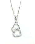 Linked Heart Diamond Pendant In 18k White Gold.