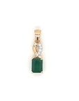 Emerald And Diamond Pendant In 18k Yellow Gold.