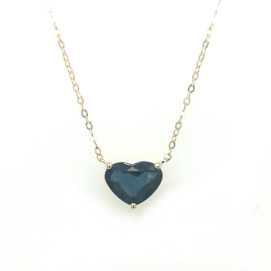 Blue Sapphire Pendant With Chain In 18k Yellow Gold