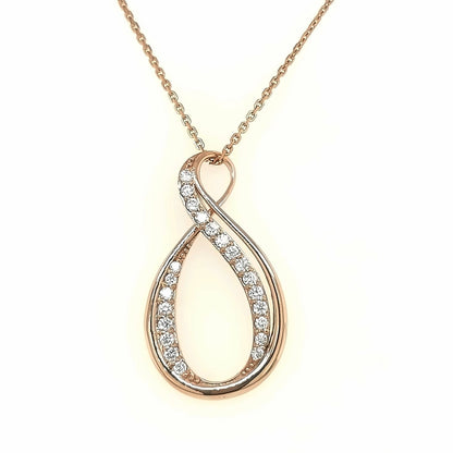 Infinity Diamond Pendant In 18k Rose Gold.