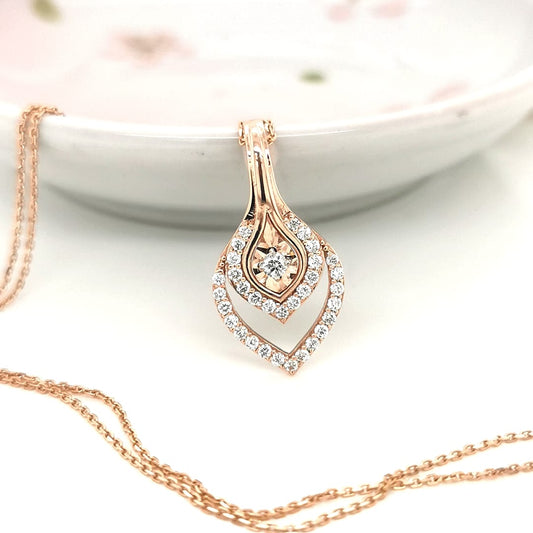 Diamond Pendant In 18k Rose Gold.